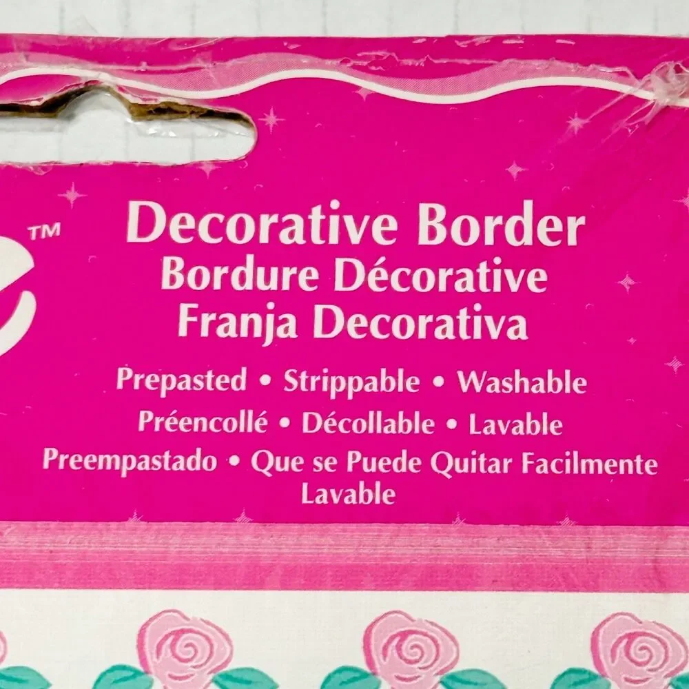 Vtg Barbie Prepasted Decorative Border 5 yd x 6.83